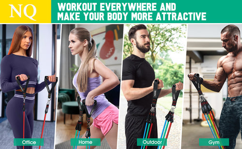 wholesale custom latex /TPE 11 pcs elastic fitness rope set 150lb heavy power stretch expander tube resistance exercise band