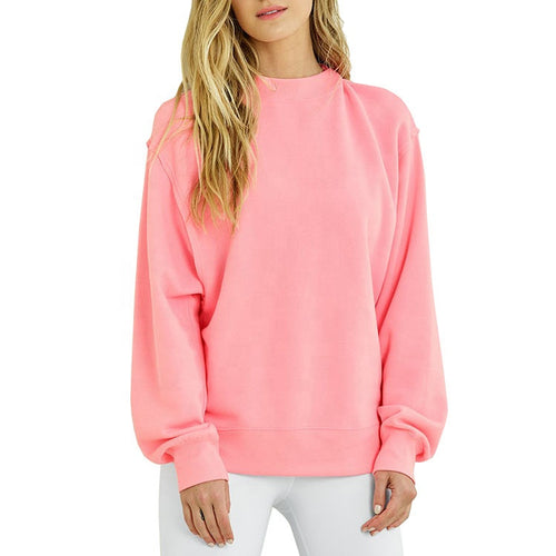 Women Pink Crewneck Oversize Heavy Hoodies Printed Plain Pullover Soft Cotton Sweaters Blank Essentials unisex sweatshirt