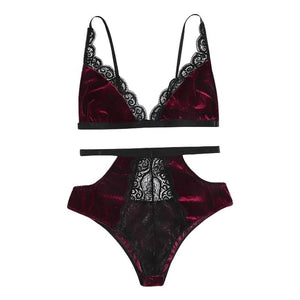 Fashion Bra Set Women Underwear V-Neck Floral Embroidered Push Up Lace Lingerie Set Black Crop Top And Panties Set Dropship *S