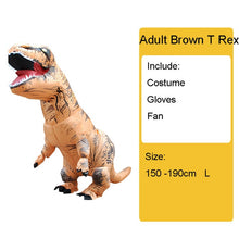 Laden Sie das Bild in den Galerie-Viewer, Adult Kids Inflatable Dinosaur Costume T REX women Men Costumes dinosaur Alien Halloween Party Fancy Dress suit Carnival Cosplay