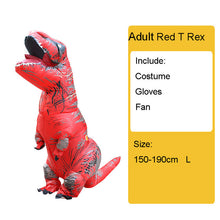 Laden Sie das Bild in den Galerie-Viewer, Adult Kids Inflatable Dinosaur Costume T REX women Men Costumes dinosaur Alien Halloween Party Fancy Dress suit Carnival Cosplay