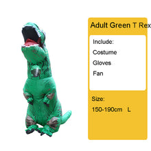 Laden Sie das Bild in den Galerie-Viewer, Adult Kids Inflatable Dinosaur Costume T REX women Men Costumes dinosaur Alien Halloween Party Fancy Dress suit Carnival Cosplay