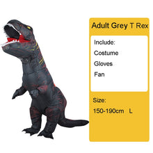 Laden Sie das Bild in den Galerie-Viewer, Adult Kids Inflatable Dinosaur Costume T REX women Men Costumes dinosaur Alien Halloween Party Fancy Dress suit Carnival Cosplay
