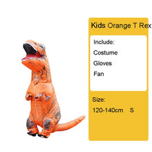 Laden Sie das Bild in den Galerie-Viewer, Adult Kids Inflatable Dinosaur Costume T REX women Men Costumes dinosaur Alien Halloween Party Fancy Dress suit Carnival Cosplay