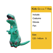 Laden Sie das Bild in den Galerie-Viewer, Adult Kids Inflatable Dinosaur Costume T REX women Men Costumes dinosaur Alien Halloween Party Fancy Dress suit Carnival Cosplay