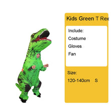 Laden Sie das Bild in den Galerie-Viewer, Adult Kids Inflatable Dinosaur Costume T REX women Men Costumes dinosaur Alien Halloween Party Fancy Dress suit Carnival Cosplay
