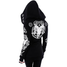 Load image into Gallery viewer, Rosetic Black Hoodie Sweatshirt Women Plus Size Coat Punk Gothic Print Hooded Hipster Streetwear Big Sizes 5XL Goth Dark Hoodies
